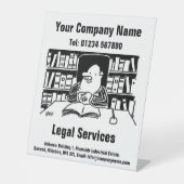 Wet- en juridische dienstverlening reclamebord met voetstuk (Voorkant)