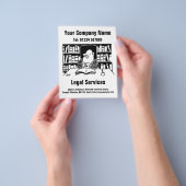 Wet- en rechtsdiensten Cartoon ontwerp flyer (Hand)