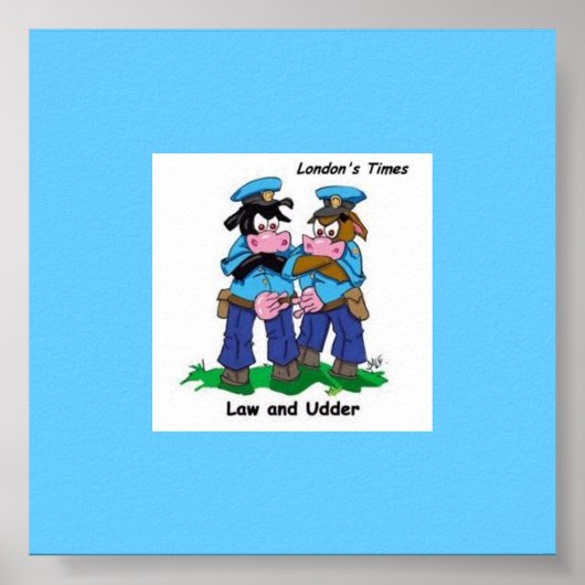 Wet & Grappige Koe Cartoon Poster (Voorkant)