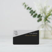 Wet Half Geometric Modern Justice Scale Legal Visitekaartje (Staand voorkant)