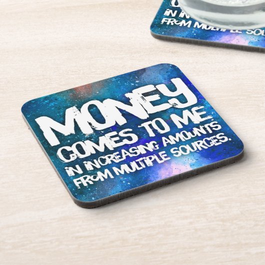 Wet inzake aantrekken Geldbebossing Quote Wealth Bier Onderzetter (Linkerzijde)