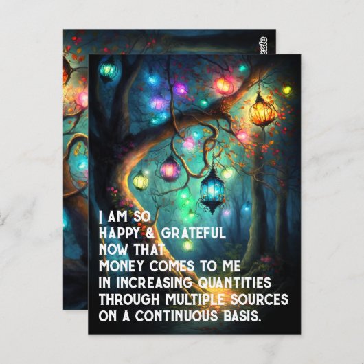 Wet inzake aantrekken Geldbebossing Quote Wealth Briefkaart (Voorkant / Achterkant)