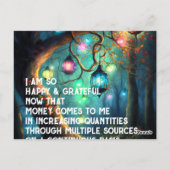 Wet inzake aantrekken Geldbebossing Quote Wealth Briefkaart (Achterkant)