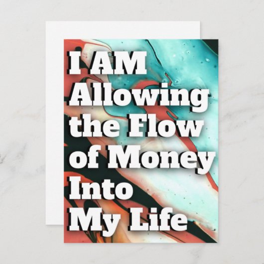 Wet inzake aantrekken Geldbebossing Quote Wealth Briefkaart (Voorkant / Achterkant)