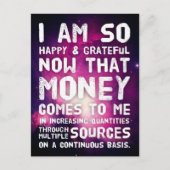 Wet inzake aantrekken Geldbebossing Quote Wealth Briefkaart (Voorkant)