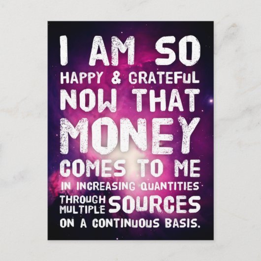 Wet inzake aantrekken Geldbebossing Quote Wealth Briefkaart (Voorkant)