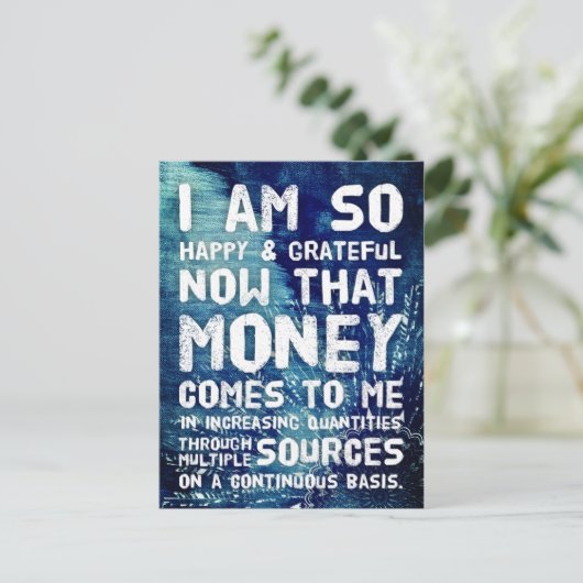 Wet inzake aantrekken Geldbebossing Quote Wealth Briefkaart (Staand voorkant)