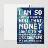 Wet inzake aantrekken Geldbebossing Quote Wealth Briefkaart (Voorkant / Achterkant)