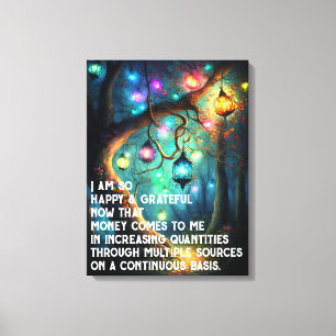Wet inzake aantrekken Geldbebossing Quote Wealth Canvas Afdruk