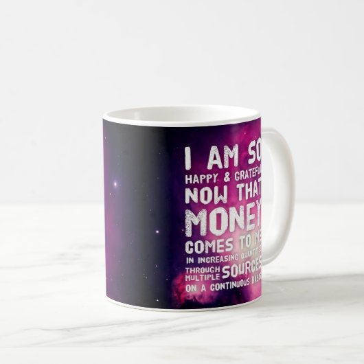 Wet inzake aantrekken Geldbebossing Quote Wealth Koffiemok (Voorkant rechts)