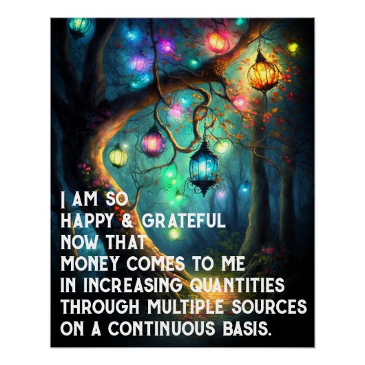 Wet inzake aantrekken Geldbebossing Quote Wealth Perfect Poster (Voorkant)