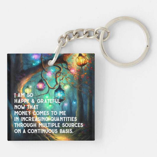 Wet inzake aantrekken Geldbebossing Quote Wealth Sleutelhanger (Achterkant)
