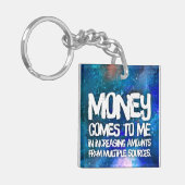 Wet inzake aantrekken Geldbebossing Quote Wealth Sleutelhanger (Voorkant Links)