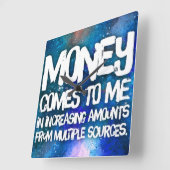 Wet inzake aantrekken Geldbebossing Quote Wealth Vierkante Klok (Hoek)