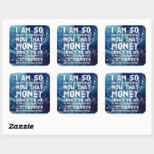 Wet inzake aantrekken Geldbebossing Quote Wealth Vierkante Sticker (Vel)