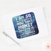 Wet inzake aantrekken Geldbebossing Quote Wealth Vierkante Sticker (Envelop)