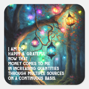 Wet inzake aantrekken Geldbebossing Quote Wealth Vierkante Sticker