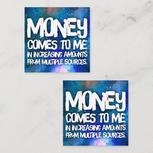 Wet inzake aantrekken Geldbebossing Quote Wealth Vierkante Visitekaartje (Voorkant / Achterkant)