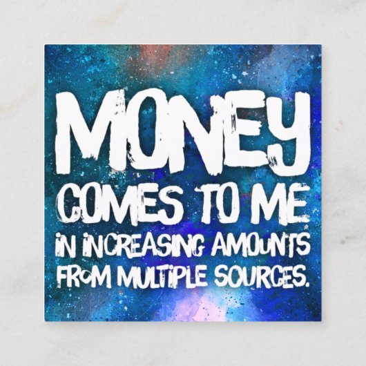 Wet inzake aantrekken Geldbebossing Quote Wealth Vierkante Visitekaartje (Achterkant)