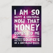 Wet inzake aantrekken Geldbebossing Quote Wealth Visitekaartje (Voorkant)