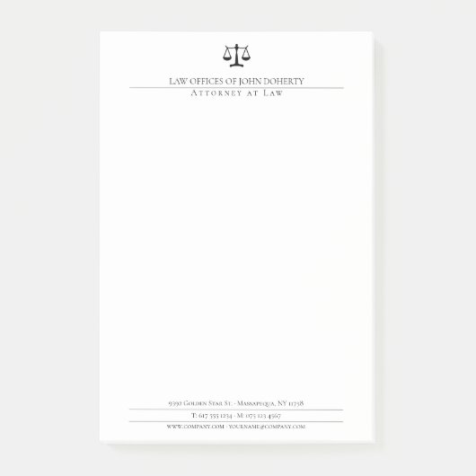 WET-KANTOOR | Elegant Post-it® Notes (Voorkant)