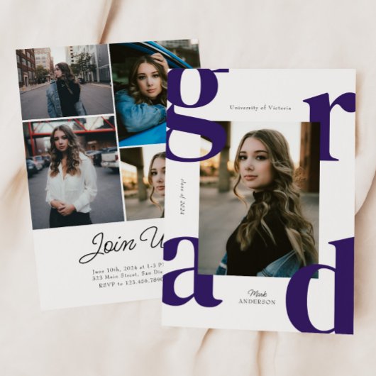 Wet Moderne Klasse van 2024 Afstuderen Uitnodiging