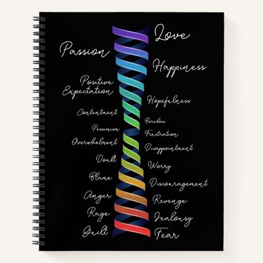 Wet op de aantrekkingskracht van de regenboogspira notitieboek (Voorkant)