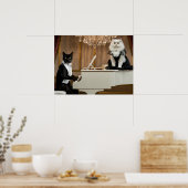 wet op de kattenpiano-lounge poster (Keuken)