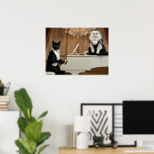 wet op de kattenpiano-lounge poster (Thuiskantoor)