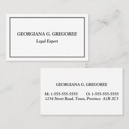 Wet op de mens en de dapper - Professioneel Visite Visitekaartje (Voorkant / Achterkant)