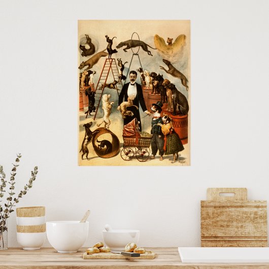 Wet op de opleiding van honden 1899 - Circus Act Poster (Keuken)