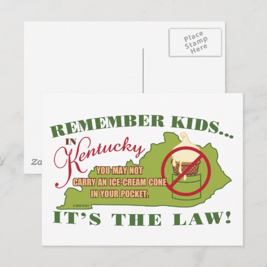 Wet op Kentucky Ice Cream Briefkaart (Voorkant / Achterkant)