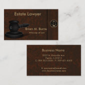 wet | Schalen van rechtvaardigheid | advocaat |  Visitekaartje (Voorkant / Achterkant)