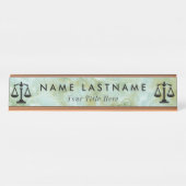 wet | Schalen van rechtvaardigheid | Lawyer Desk N Bureau Naambordje (Voorkant)