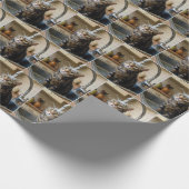 Wet Tabby Cat Sitting In a Kitchen Sink Cadeaupapier (Hoek)