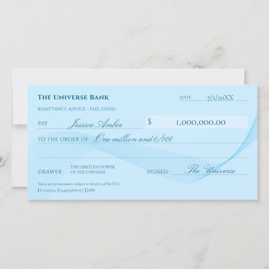 Wet van Aantrekking Elegant Blue Abundance Check (Voorkant)