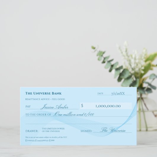 Wet van Aantrekking Elegant Blue Abundance Check (Staand voorkant)