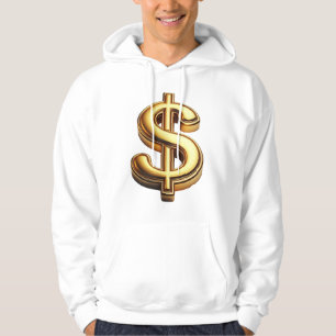 Wet van Aantrekking Gouden Dollar Teken Hoodie