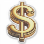 Wet van Aantrekking Gouden Dollar Teken Sticker (Voorkant)