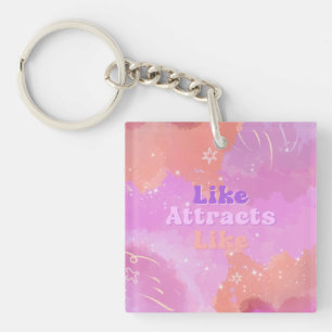 Wet van Aantrekking Motiverend Inspirerend Roze Sleutelhanger