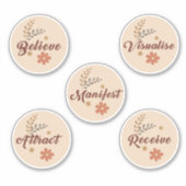 Wet van aantrekking-positieve woorden- Pack van 5 Sticker (Voorkant)