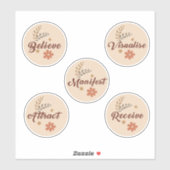 Wet van aantrekking-positieve woorden- Pack van 5 Sticker (Vel)