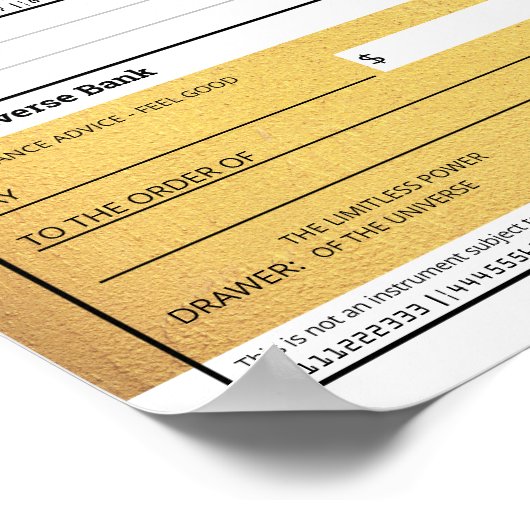 Wet van Aantrekkingskracht Blanco Afdrukbare Goude Poster (Hoek)