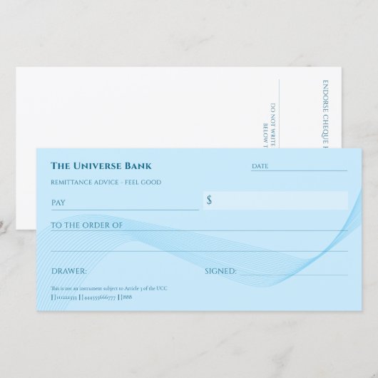 Wet van aantrekkingskracht Blue Blank Abundance Ch (Voorkant / Achterkant)