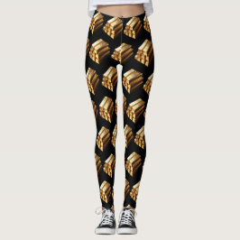 Wet van Aantrekkingskracht Gold Bars Bling Black Leggings