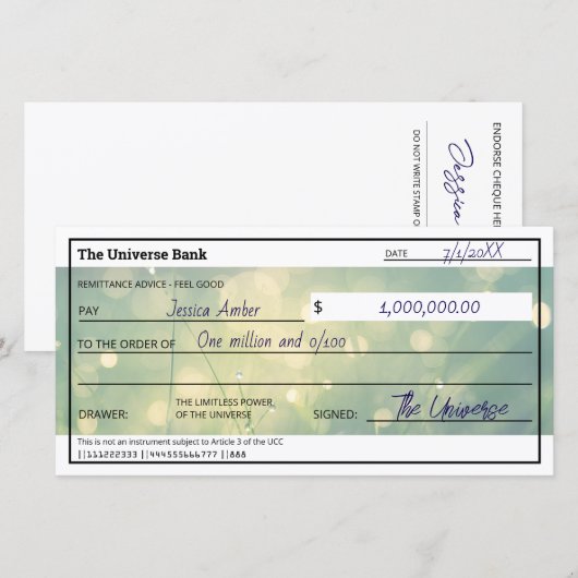 Wet van Aantrekkingskracht Green Abundance Check F (Voorkant / Achterkant)