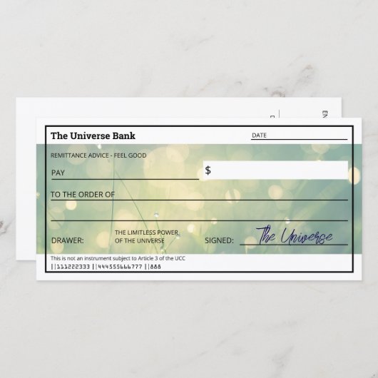 Wet van Aantrekkingskracht Green Abundance Check F (Voorkant / Achterkant)