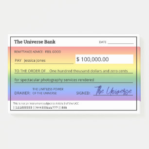 Wet van aantrekkingskracht Rainbow Blank Check Post-it® Notes
