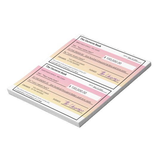 Wet van Aantrekkingskracht Roze Tekst Sjabloon Bla Notitieblok (Linkerzijde)