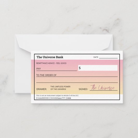 Wet van Aantrekkingskracht Schattige Roze Manifest Notitiekaartje (Voorkant)